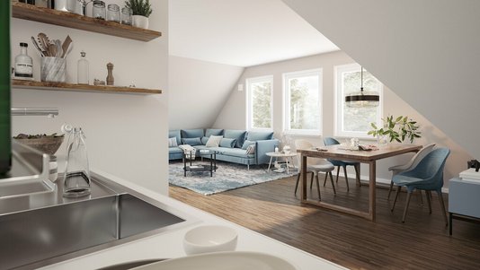 Domizil-192-Wohnbereich-DG Wohnung im Dachgeschoss